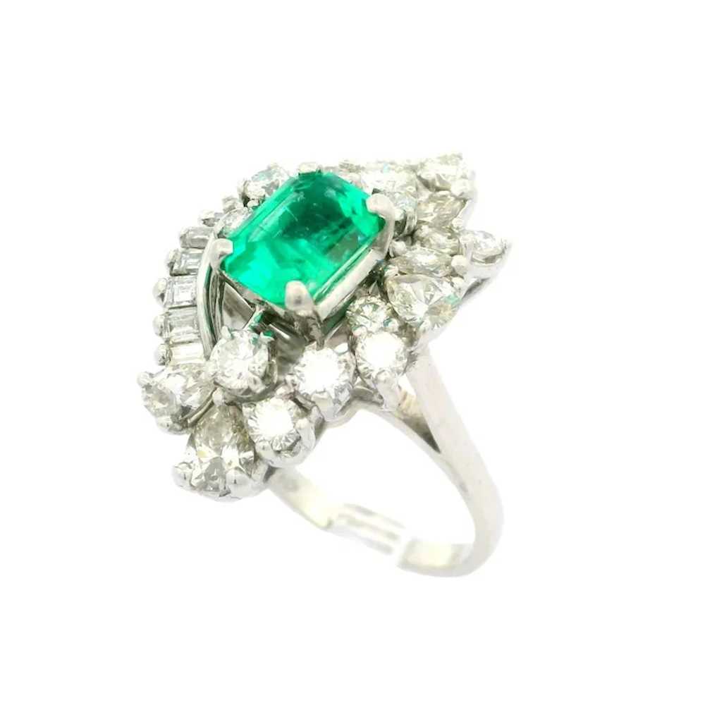 Vintage 14k Gold 3.87ctw Colombian Emerald & Diam… - image 6