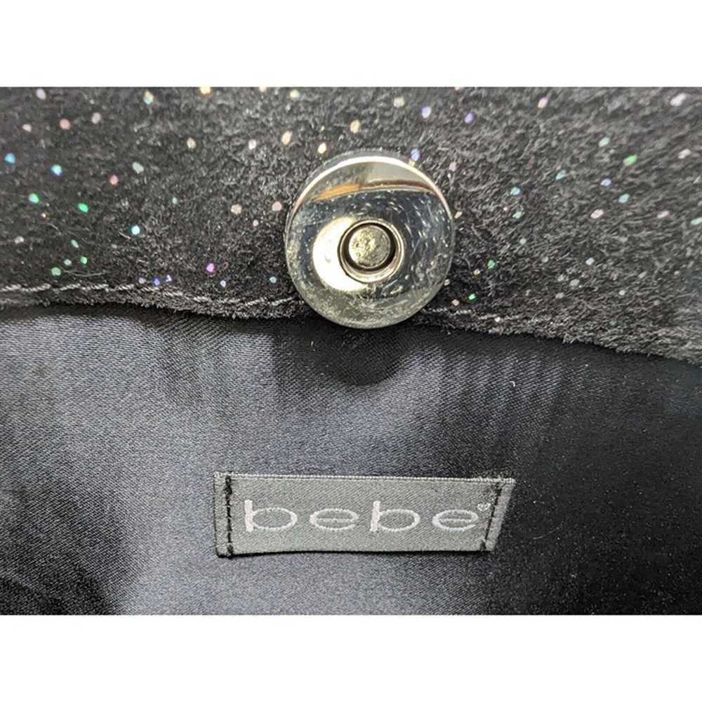 VINTAGE Y2K BEBE BLACK SUEDE PURSE WITH SPARKLE A… - image 8