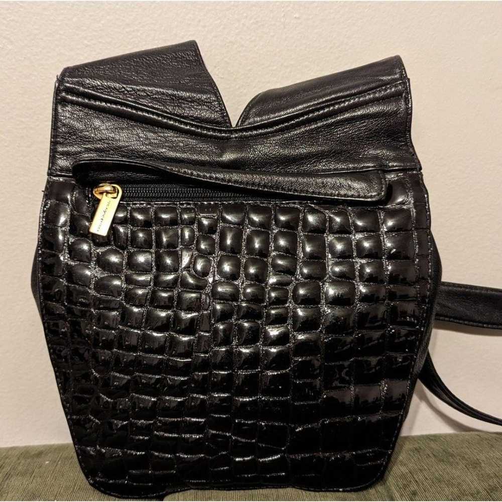 St. Maarten Dallas Handcrafted black patent Croco… - image 5