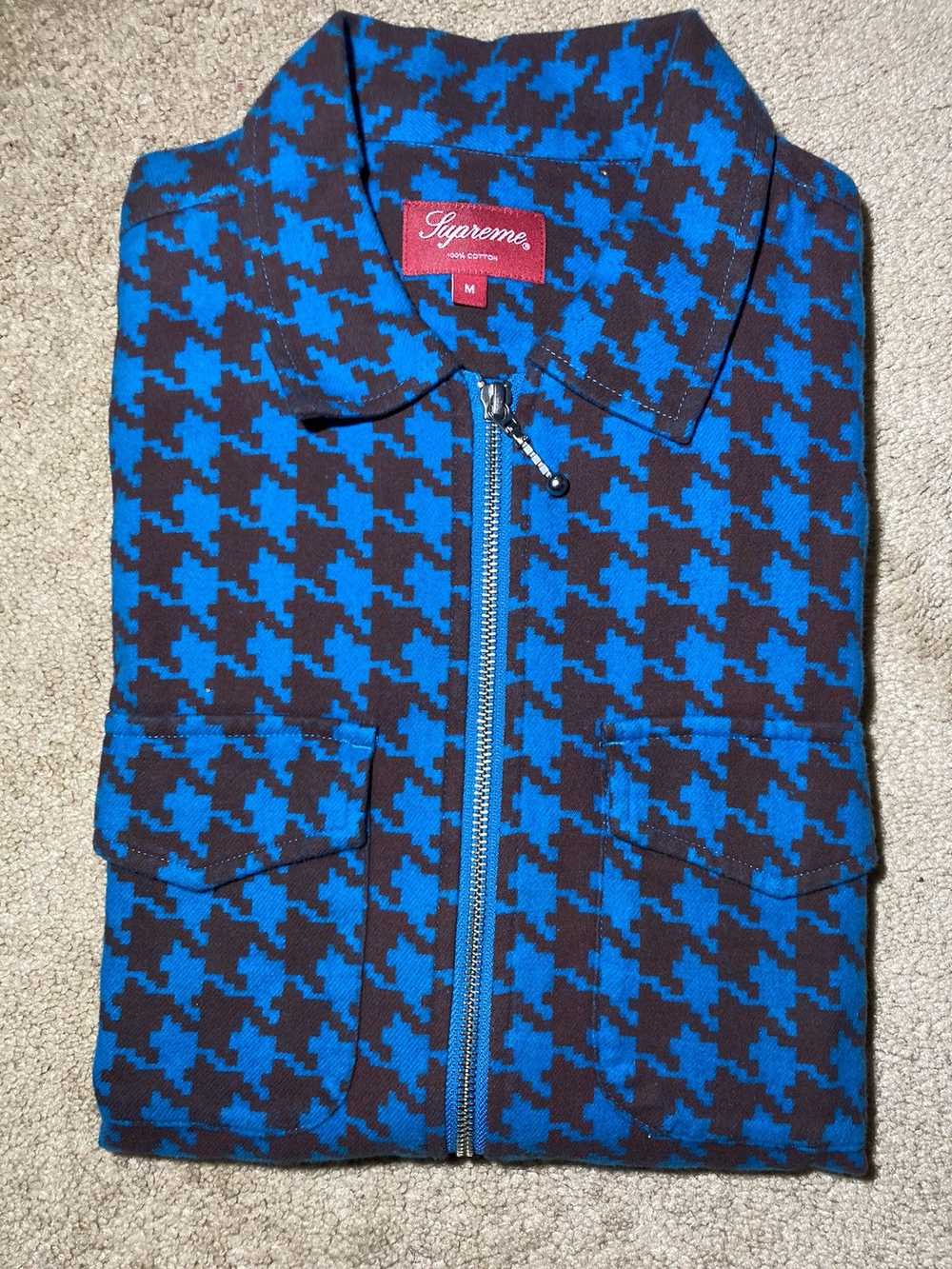 Supreme FW18 Supreme Zip Up Flannel Shirt Houndst… - image 1