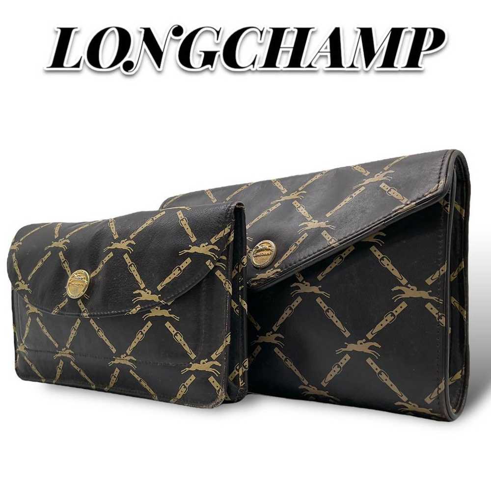 LONGCHAMP Clutch Bag Second Bag Patterned Leather - image 1