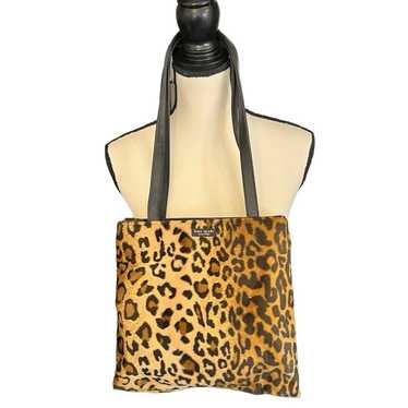 Vintage 90s Kate Spade New York Faux Fur Leopard … - image 1