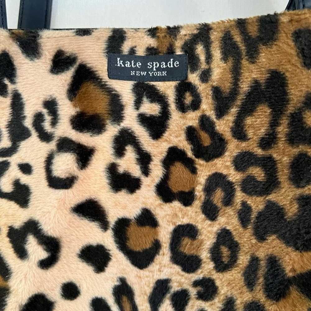 Vintage 90s Kate Spade New York Faux Fur Leopard … - image 2