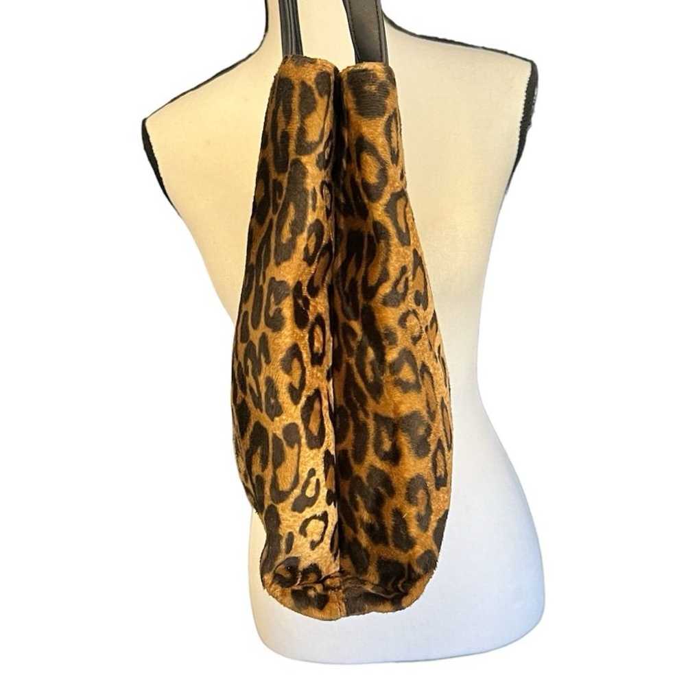 Vintage 90s Kate Spade New York Faux Fur Leopard … - image 3