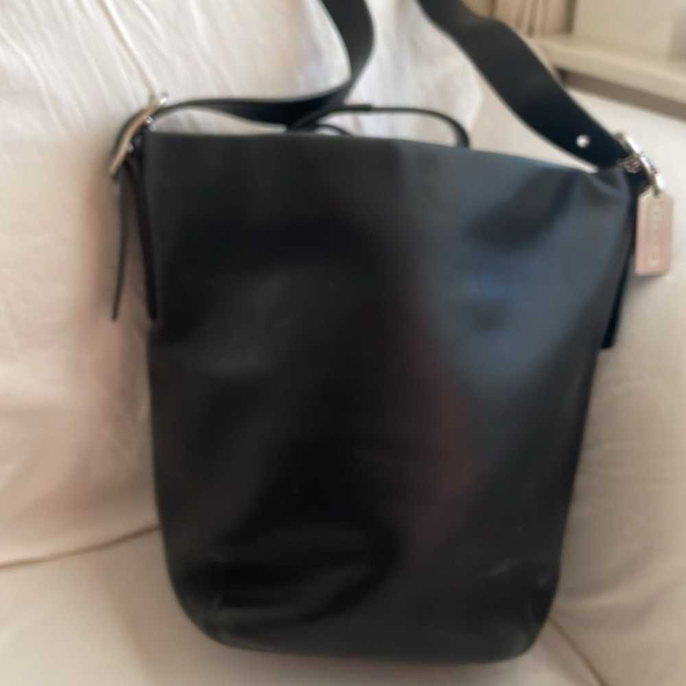 Coach leather black vintage bucket bag - image 10