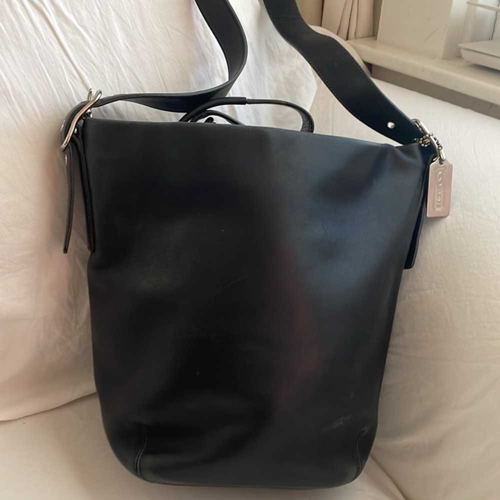 Coach leather black vintage bucket bag - image 11