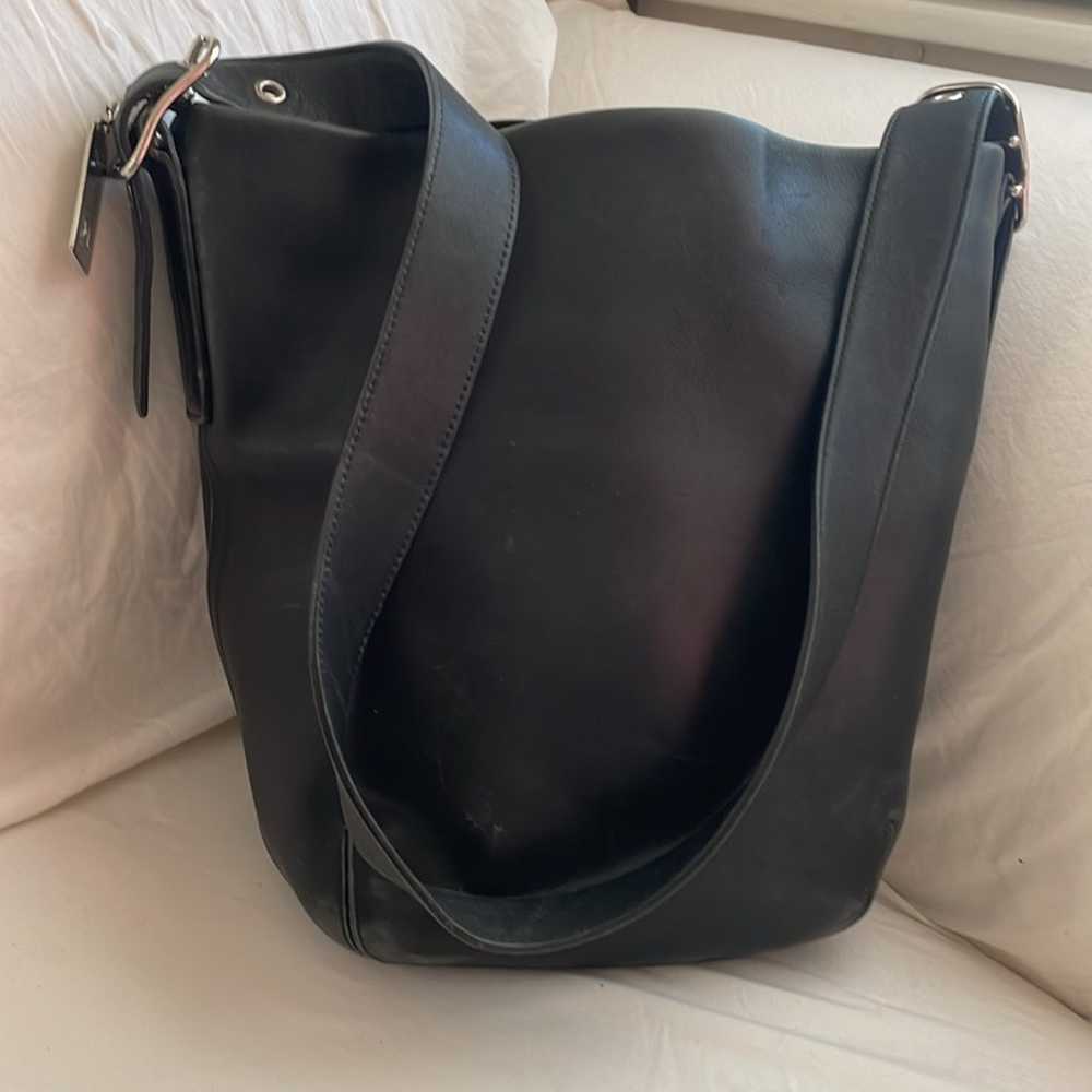 Coach leather black vintage bucket bag - image 12