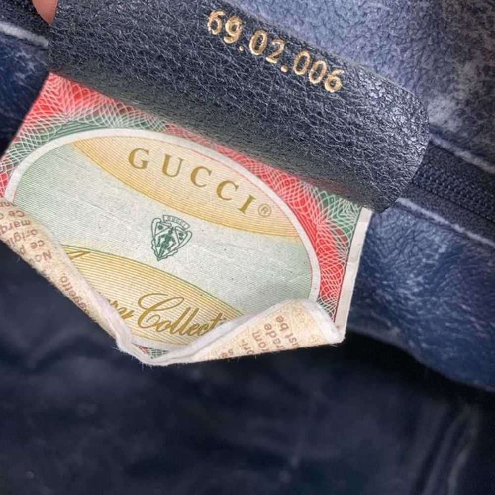 Vintage GUCCI satchel logo canvas Boston bag purs… - image 10