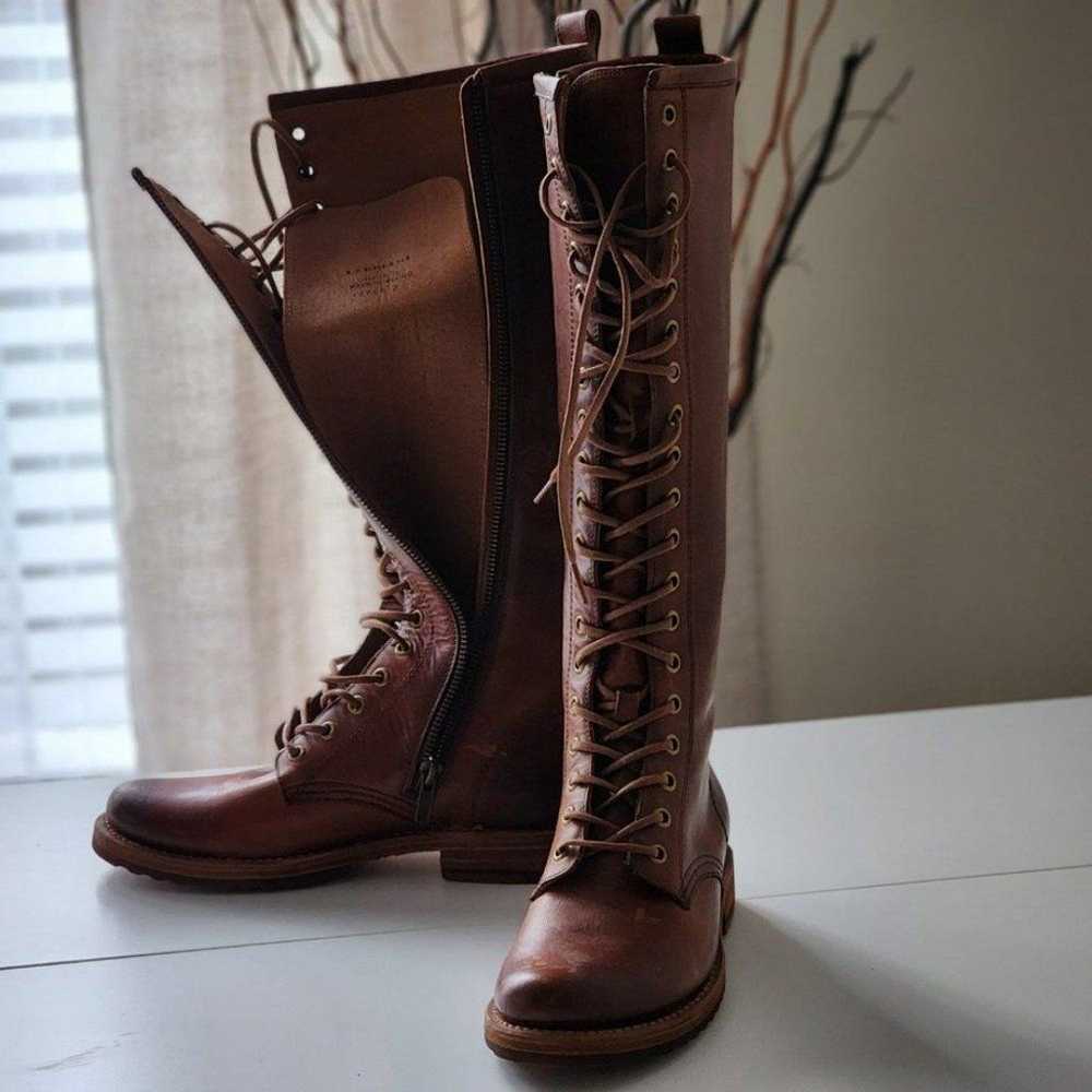 NEW! WOMEN FRYE VERONICA COMBAT TALL BOOTS - image 8