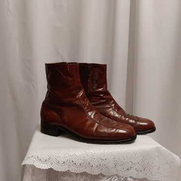 Vintage genuine leather florsheim zip up boots - image 1