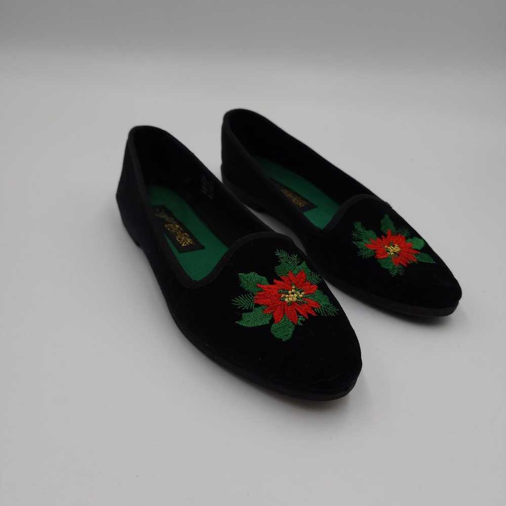 Vintage Christmas Velvet Holiday Editions Flats S… - image 1