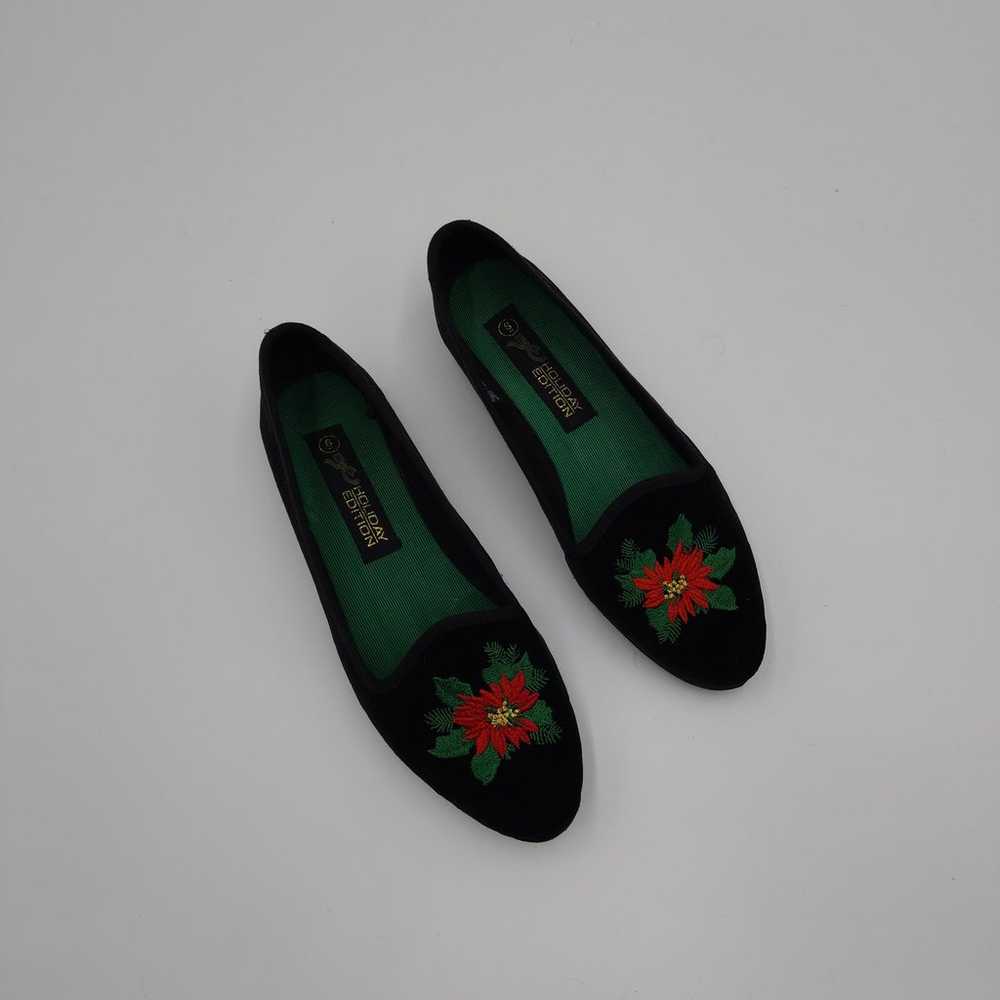 Vintage Christmas Velvet Holiday Editions Flats S… - image 2