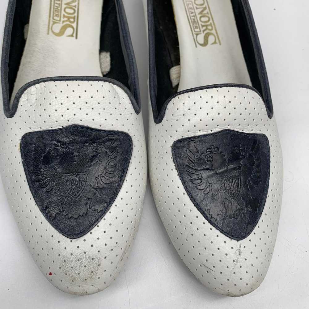 Vintage Honors leather loafers ballet white perfo… - image 2