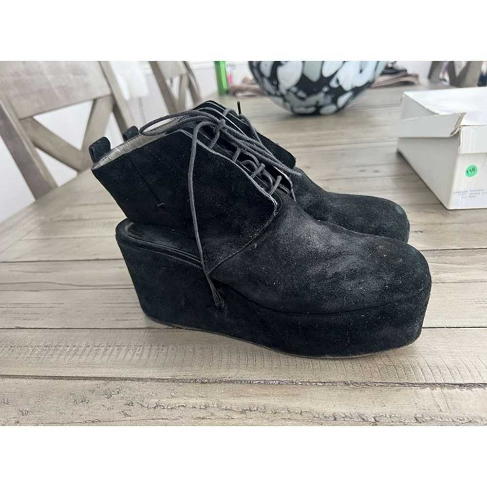 CNC Costume National Vintage Black Suede Lace Up … - image 2