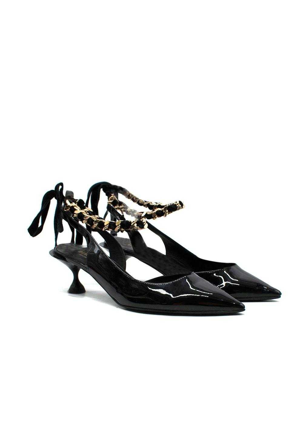 Managed by hewi Burberry Black Patent Leather Sli… - image 1