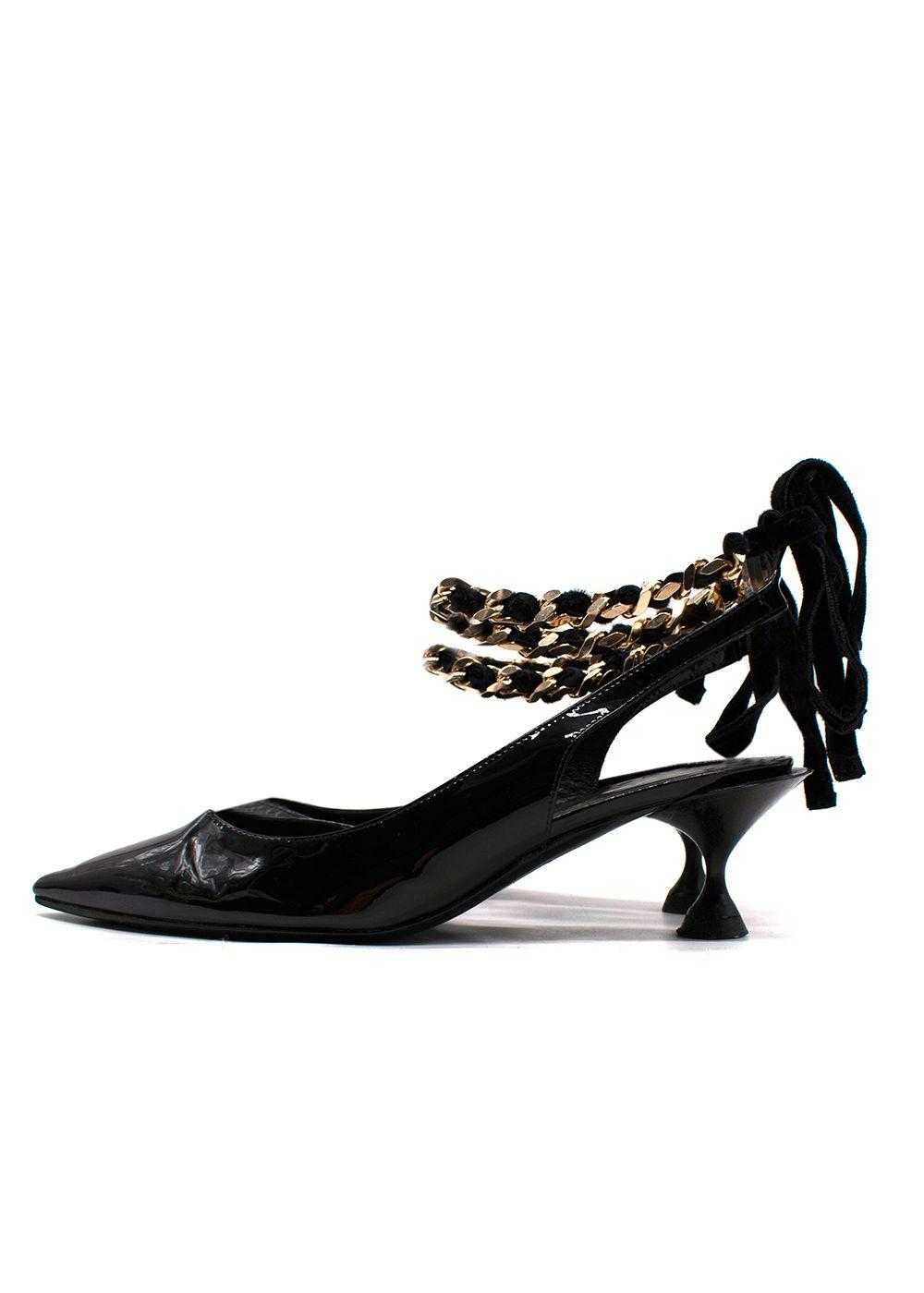 Managed by hewi Burberry Black Patent Leather Sli… - image 3