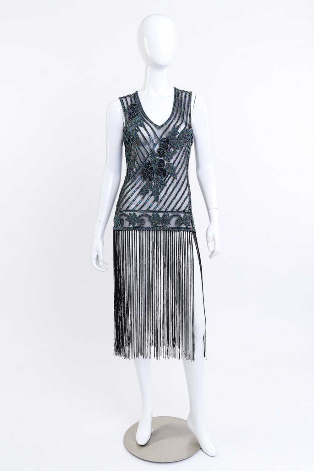 Iridescent Sequin Fringe Flapper Dress - image 1