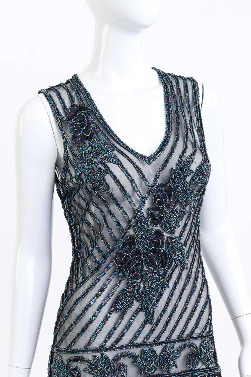 Iridescent Sequin Fringe Flapper Dress - image 4