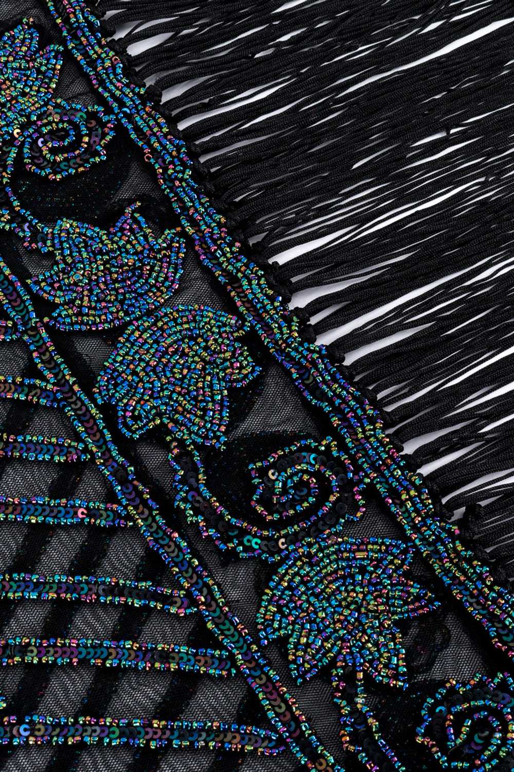 Iridescent Sequin Fringe Flapper Dress - image 6