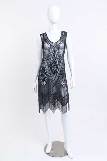 Iridescent Beaded Fringe Flapper Dress