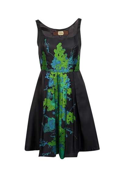 Eva Franco - Black, Green, & Blue Brocade Print Sl