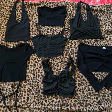 Black Y2k Cami Halter Top Lot Bundle - image 1