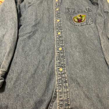 Vintage Mickey Unlimited Denim Long Sleeve Button… - image 1