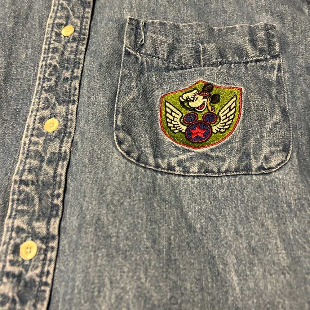 Vintage Mickey Unlimited Denim Long Sleeve Button… - image 2