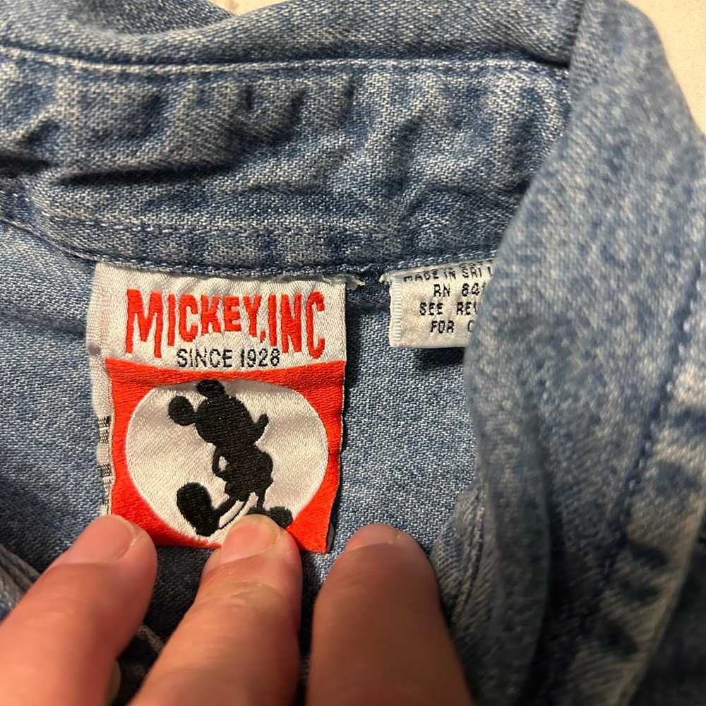 Vintage Mickey Unlimited Denim Long Sleeve Button… - image 3