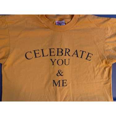 Celebrate You and Me; Respect vintage tshirt yello