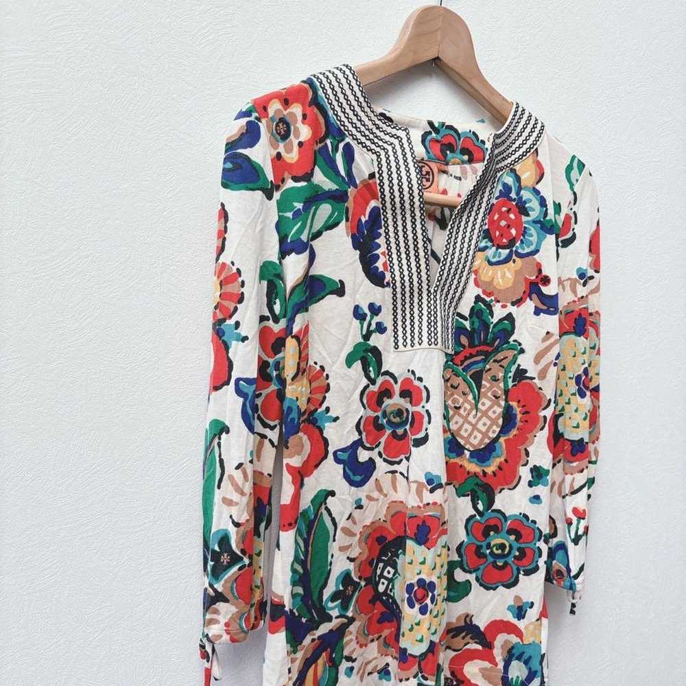 Tory Burch/Floral/Silk/Linen/Printed Tunic/Colorf… - image 5