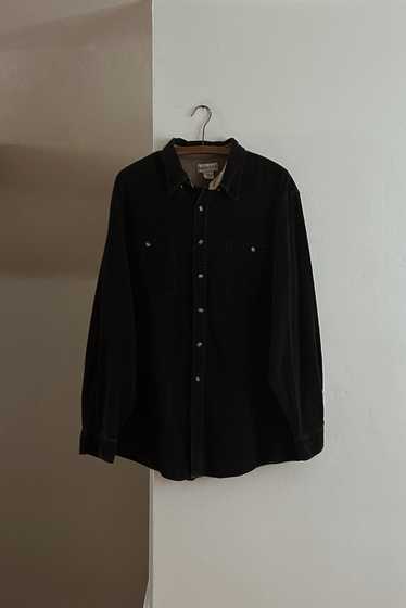 1990's BLACK COTTON CORD SHIRT - image 1