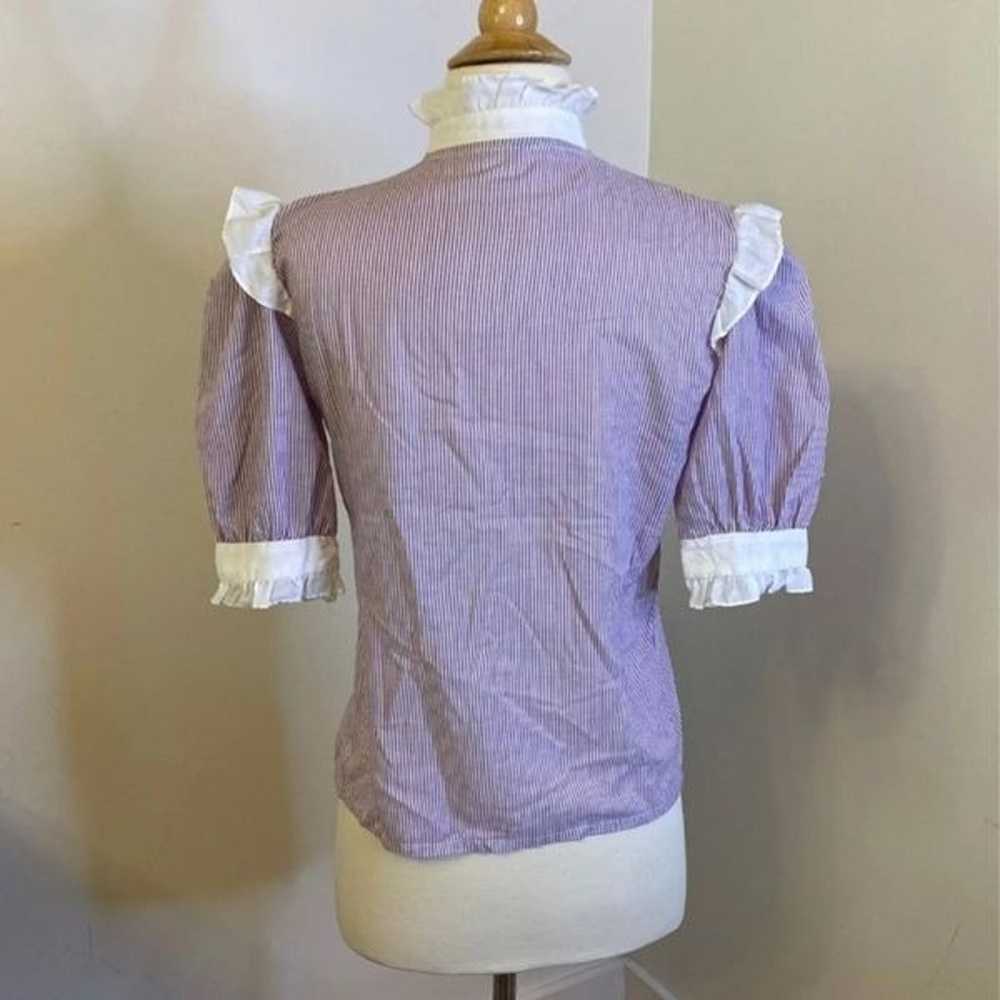 Vintage Striped Button Blouse - image 3