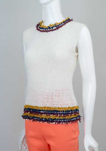 Mod 60s Italian Sleeveless Pullover Sweater