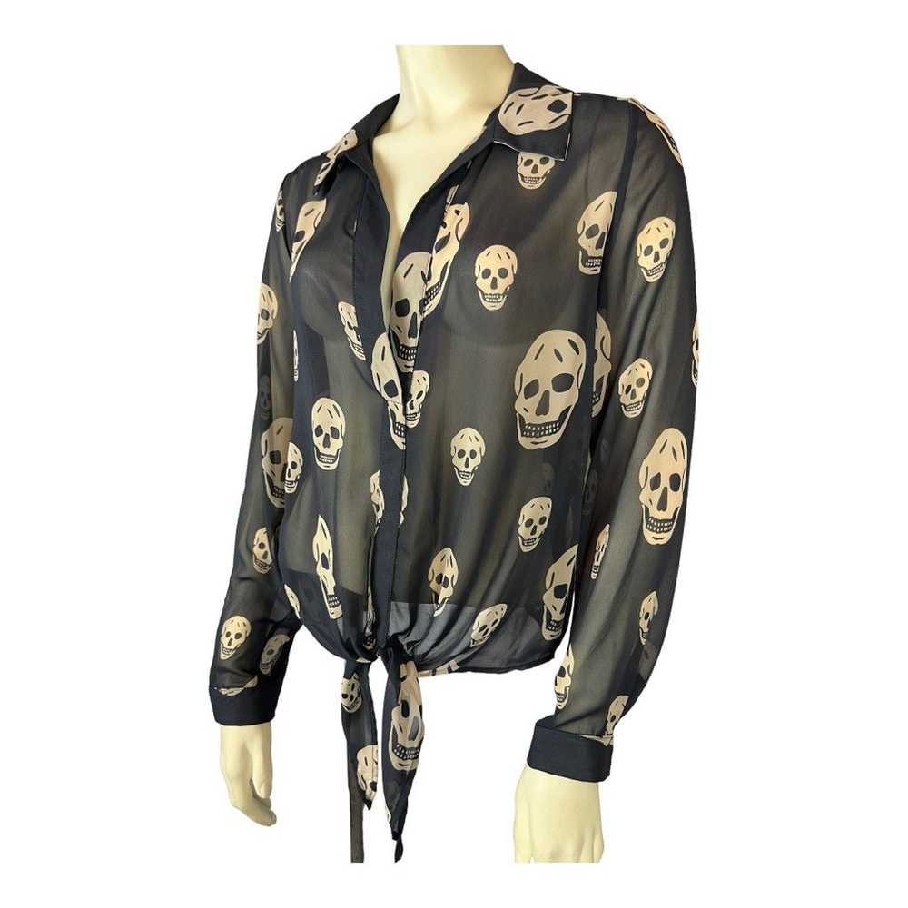 Vintage Havana sheer skull print Womens Blouse Sh… - image 3