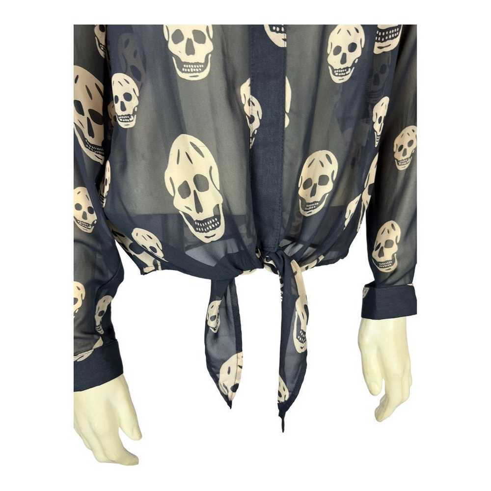 Vintage Havana sheer skull print Womens Blouse Sh… - image 4