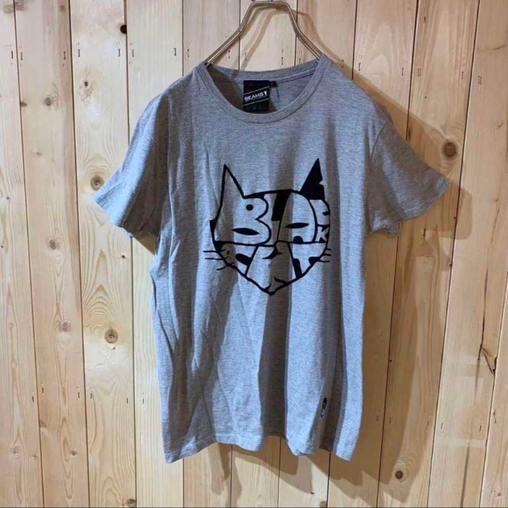 AE738 Beams Tee Beams T Print T-shirt Gray - image 2