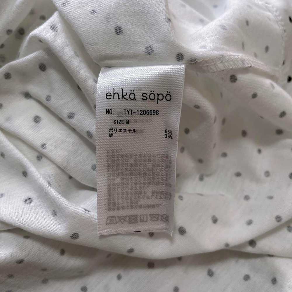 【ehka sopo】M Crew Neck T White Dot Simple Tops - image 10