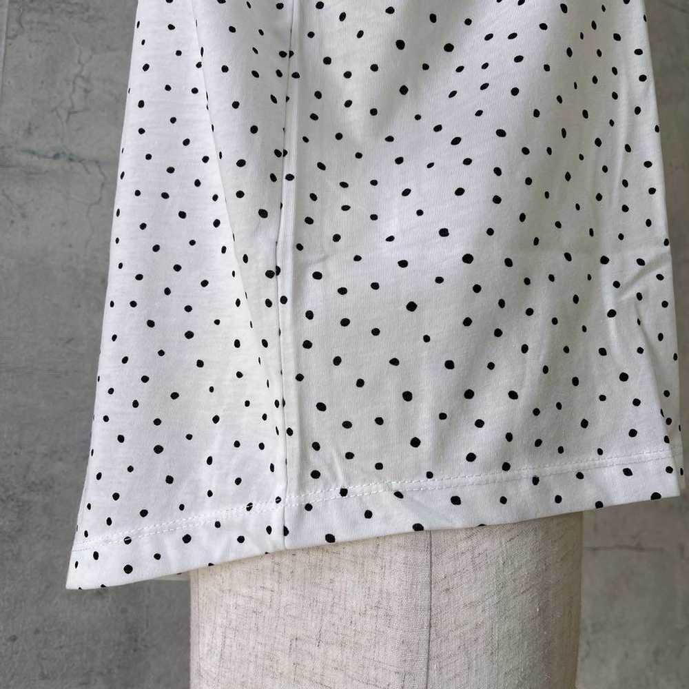 【ehka sopo】M Crew Neck T White Dot Simple Tops - image 7