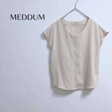 Medum French sleeve blouse, size 38, beige, front… - image 1