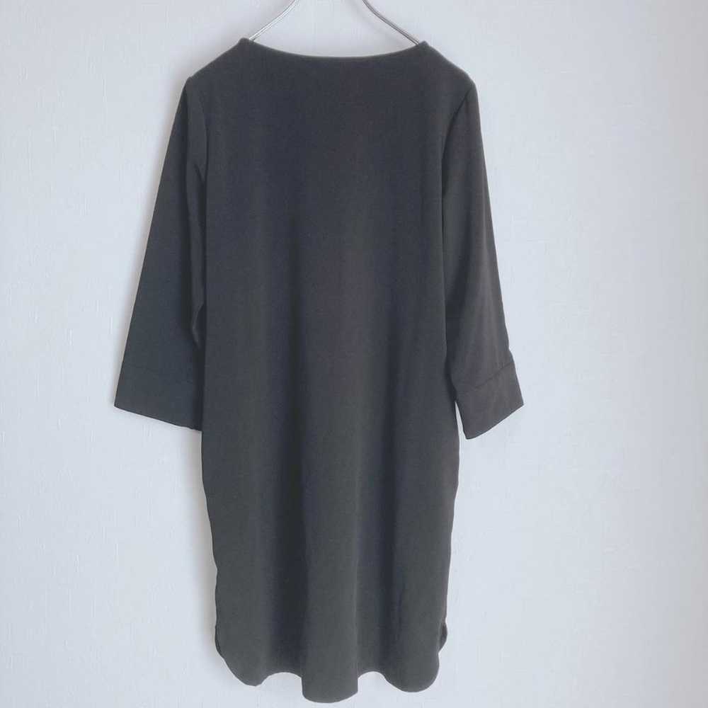 LOPE PICNIC Tops V-Neck Cut-Sleeve Tunic Black Pl… - image 2