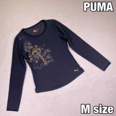 【PUMA】Long T-shirt with Gold Print, Floral Patter… - image 1