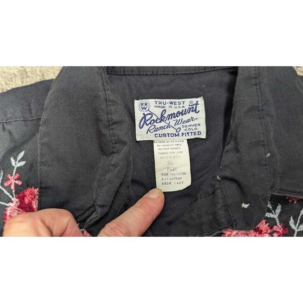 Vintage Rockmount Ranch Wear Pearl Snap Embroider… - image 4