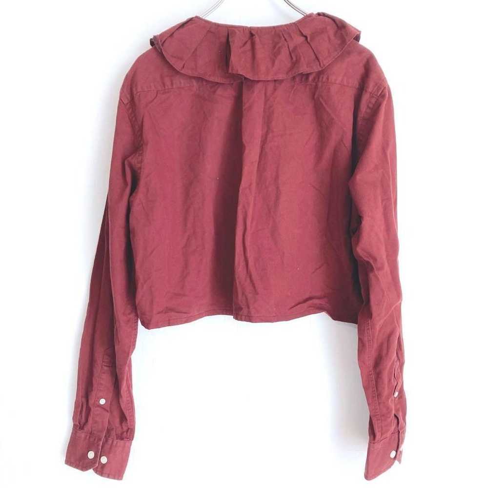 Tommy Hilfiger top blouse short length wine red b… - image 2