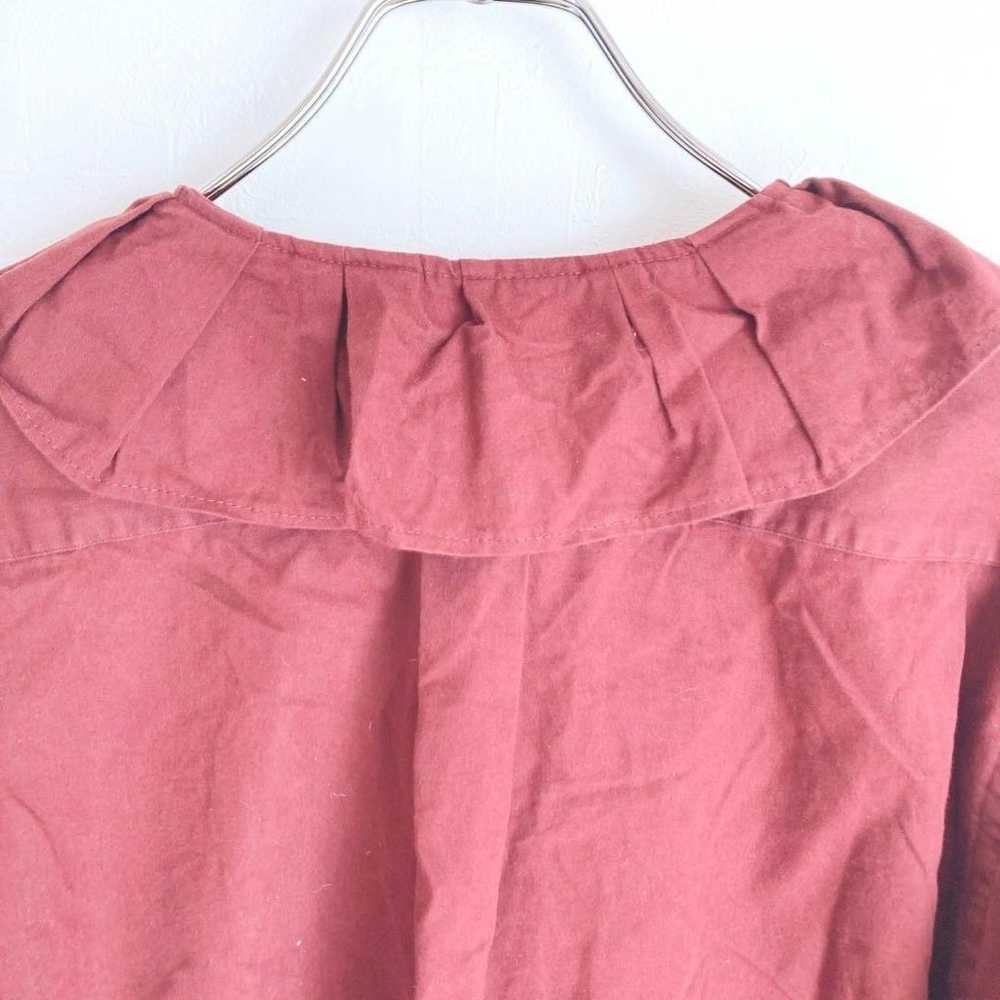 Tommy Hilfiger top blouse short length wine red b… - image 4