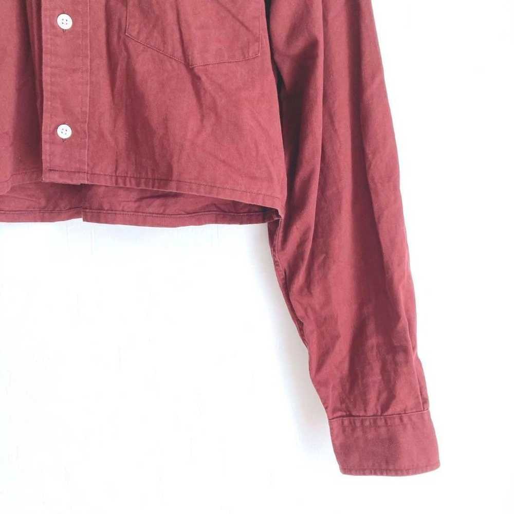 Tommy Hilfiger top blouse short length wine red b… - image 5