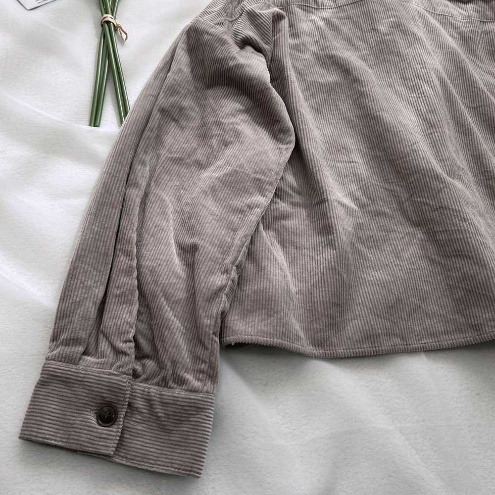 902 ING INGNI Corduroy Shirt Gray Beige Top Coat - image 9