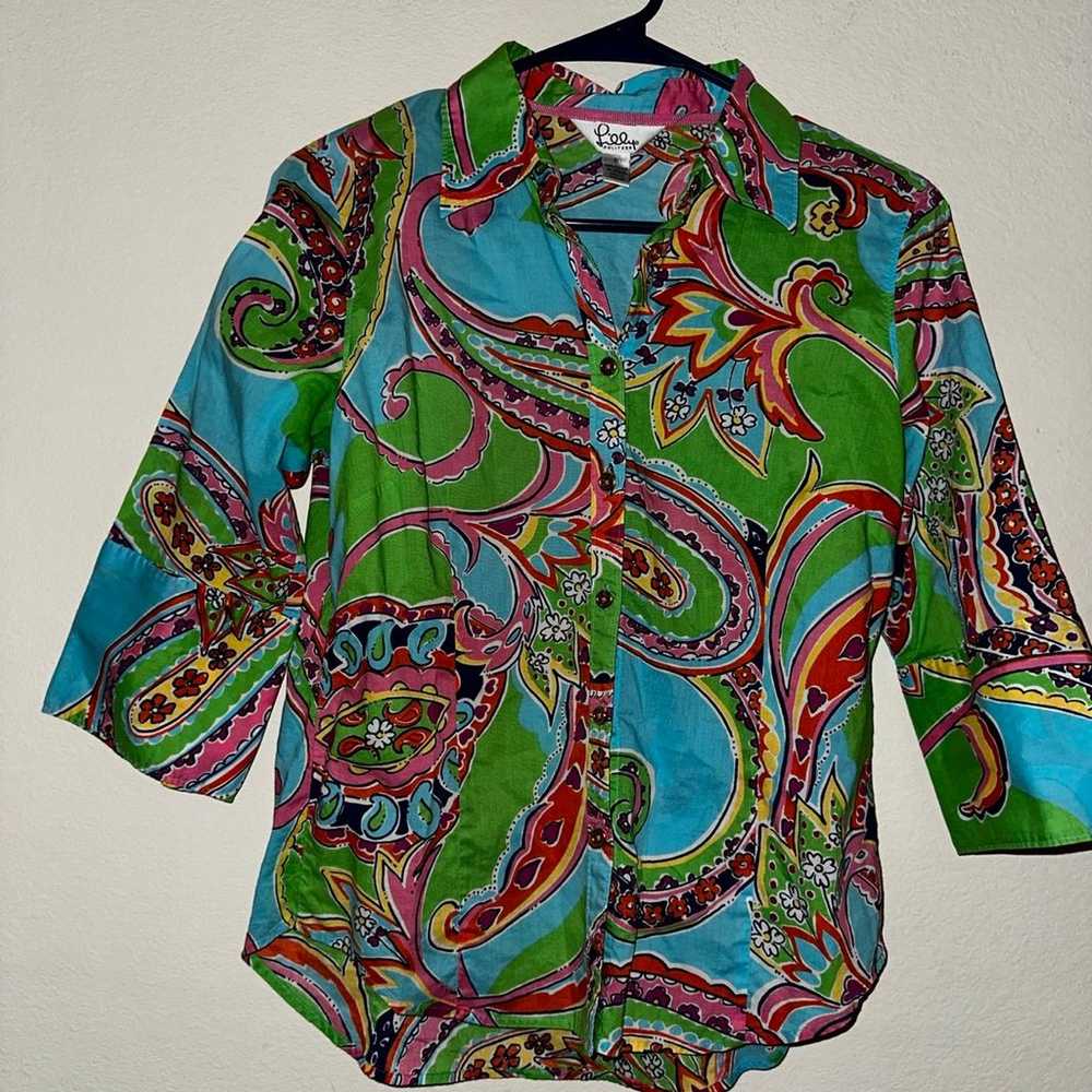 Vintage Lilly Pulitzer women’s paisley print butt… - image 1