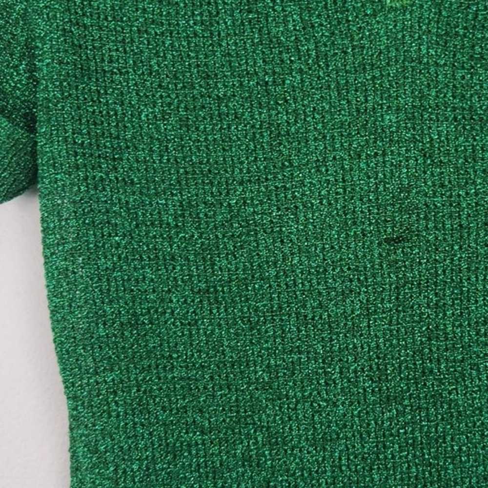 Pierre Cardin Vintage Sparkly Green  Short Sleeve… - image 11