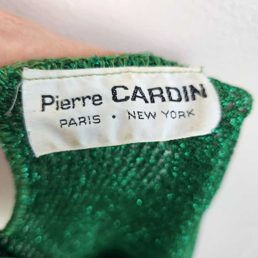 Pierre Cardin Vintage Sparkly Green  Short Sleeve… - image 5